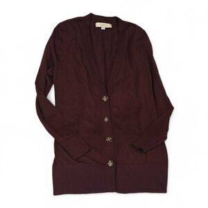 Loft Cardigan Sweater Burgundy Sz M Preppy Academia
